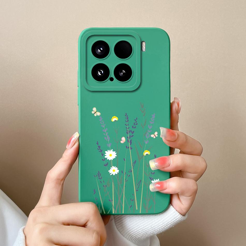 Candy Case For Xiaomi 15 Pro Phone Housing Soft Liquid Silicone Upgrade Full Protection Flowers Back Cover For Xiaomi15 Pro Capa
