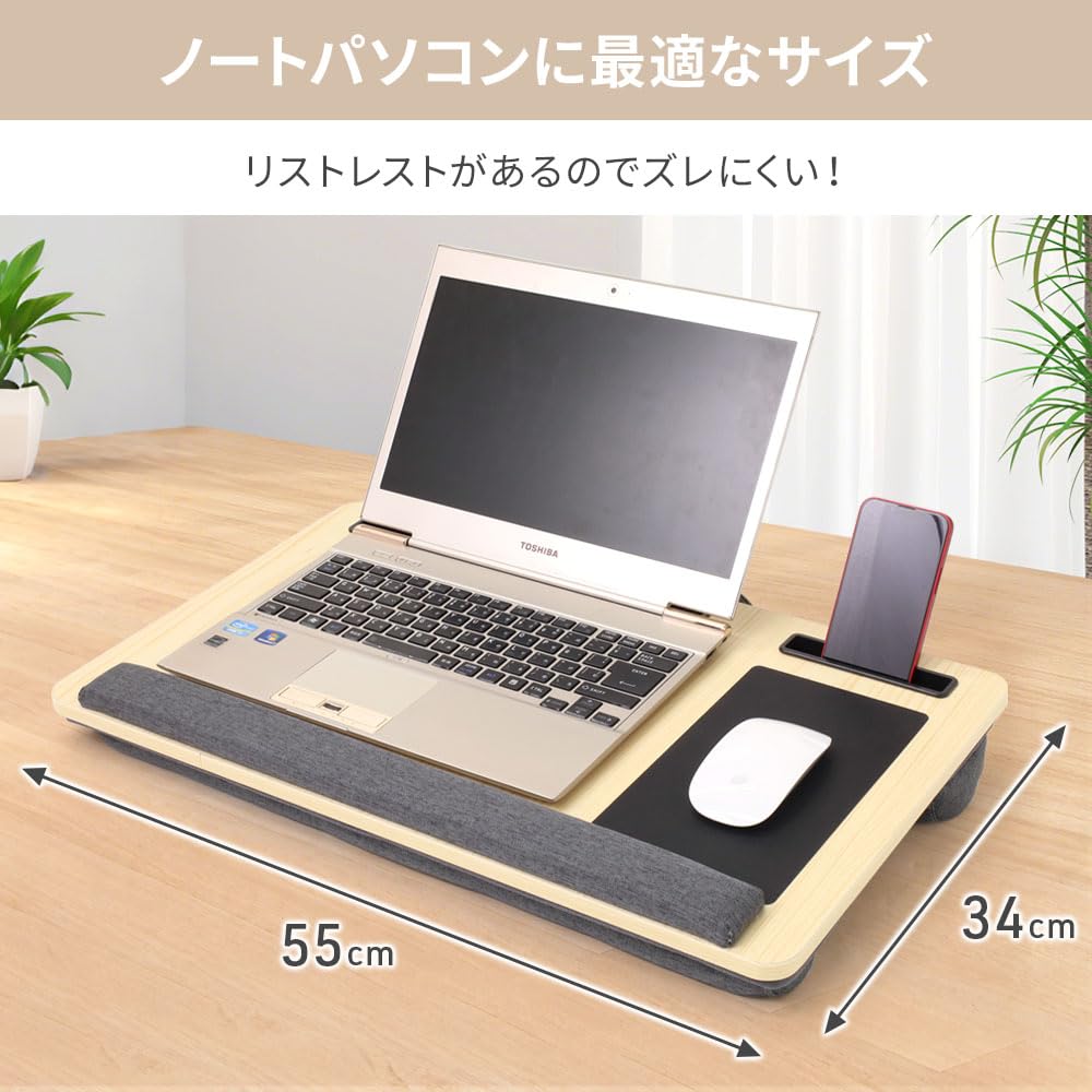 SUGGEST Lap Desk, Knee Table with Mouse Pad, Cushioned Table, and Handle for Laptops In the Living Room, Bedroom, or Car