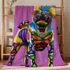 fashion Day of the Dead Dog Corgi Art Flannel soft warm plush blanket sofa living room pet hogar bedroom gift home Car portable