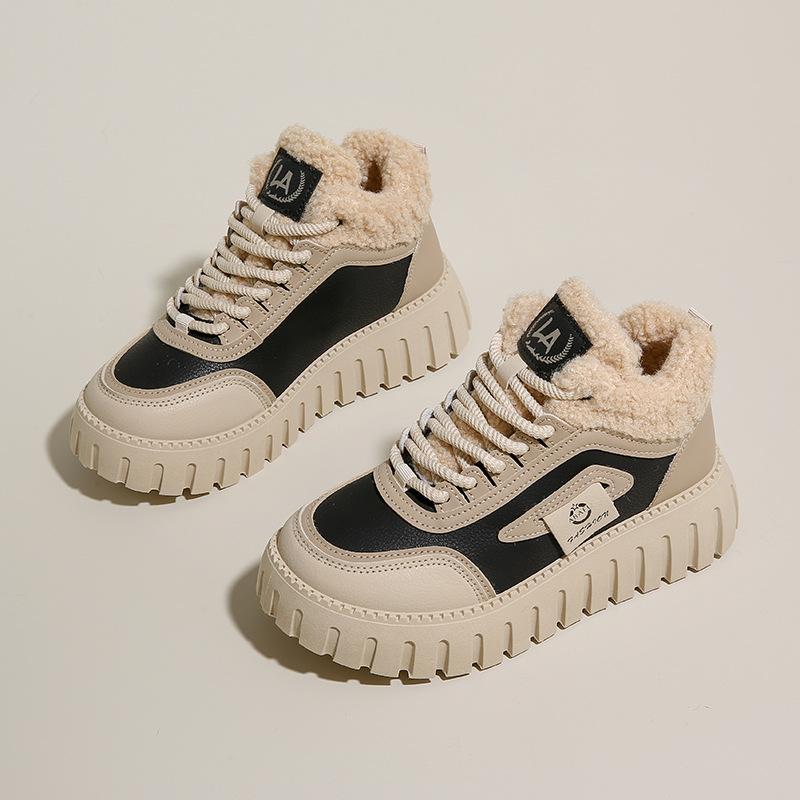Fleece High-top Snow Boots Women's Winter New Student Warm Casual Shoes Cotton Shoes 2