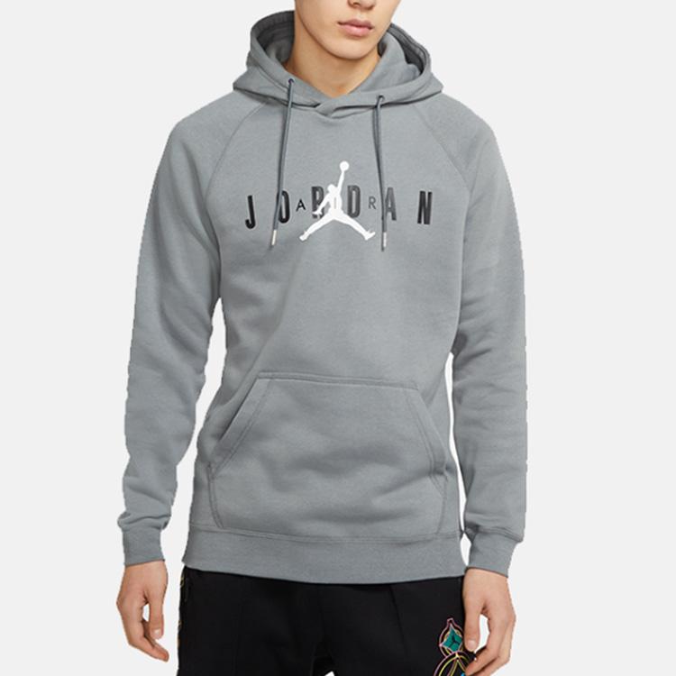Air Jordan Sport Dna Hbr Patch Pattern Knit Pullover Hoodie Men Hoodie Grey CT6293-084