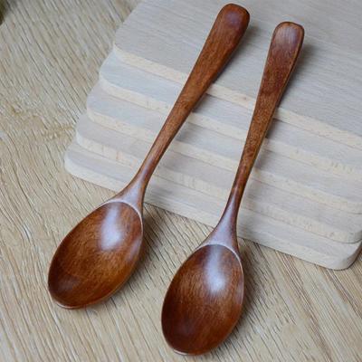 Natural Wooden Spoon Home Flatware Porridge Bowl Chinese Bamboo Dinner Spoon Japanese Soup Spoon for Restaurant Dinner Tableware