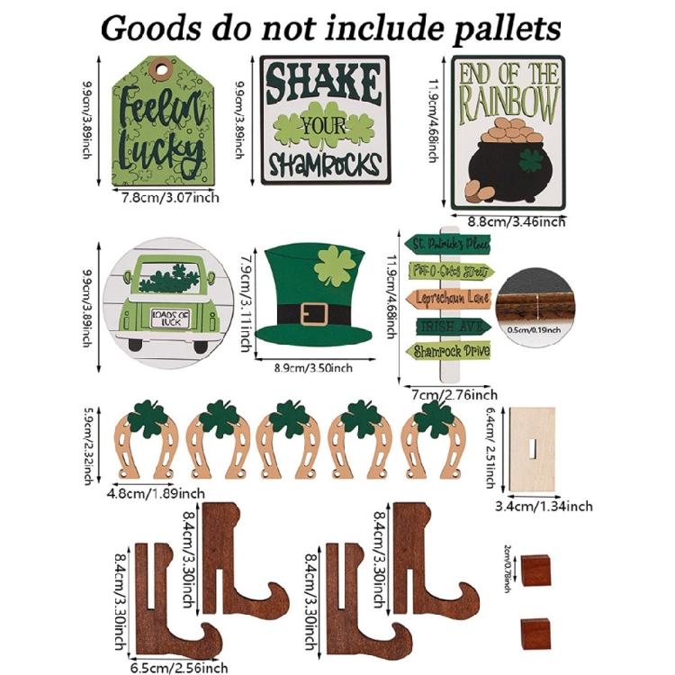 Patrick's Day Decor Gnome Leprechaun's Hat Shamrock Wooden Signs Decorations