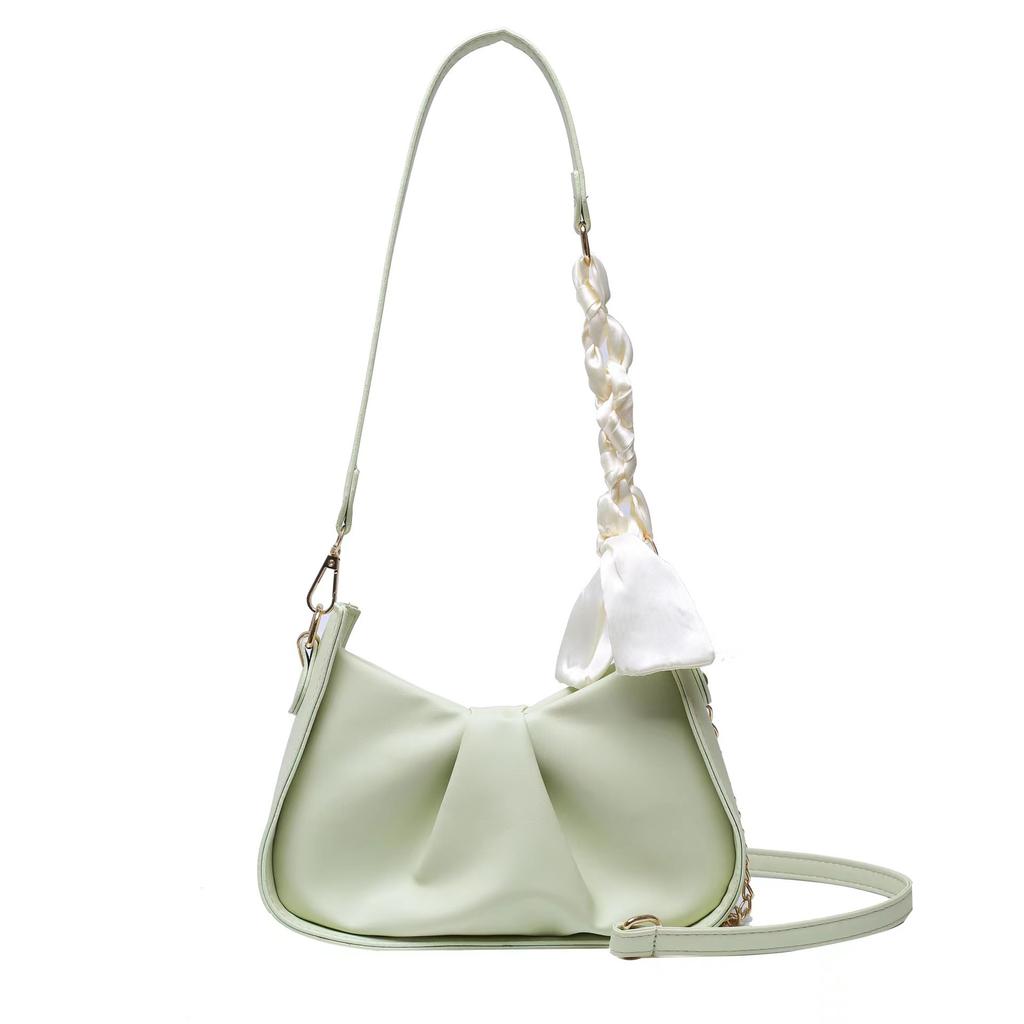 Gefaltete Achseltasche Damenmode Perlenkette Schulter Umhängetasche Damen Kleine quadratische Tasche