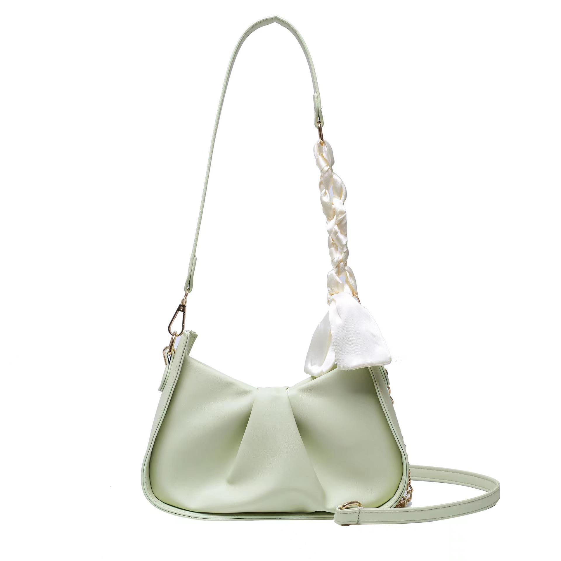 

Сложенная сумка через плечо, женская модная сумка через плечо с жемчужной цепочкой, женская маленькая квадратная сумка зелёный