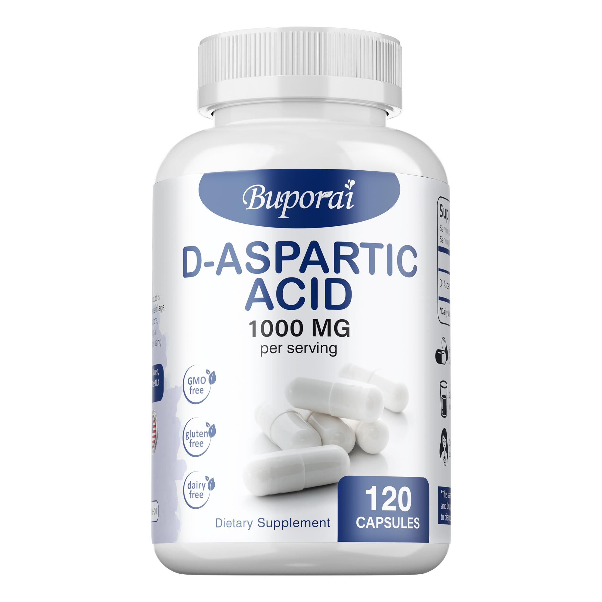 Buporai D-Aspartic Acid Dietary Supplement, Contains DAA (Aspartic Acid), Daily Nutritional Supplement 120*1