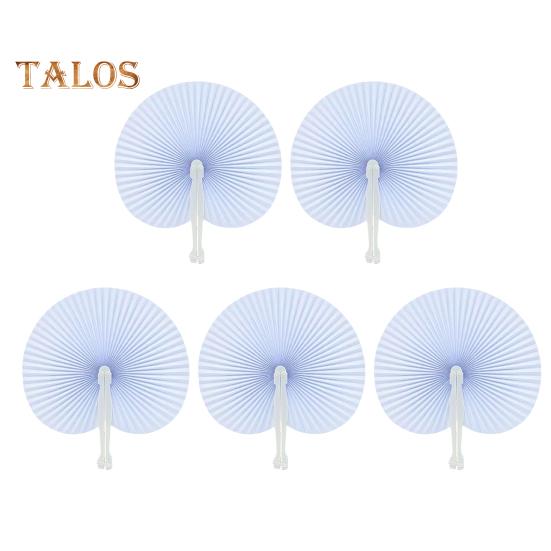 5 sztuk Love Heart składany wentylator biały papier DIY przenośny letni ręczny okrągły wentylator taniec wydajność zdjęcie rekwizyty ślub walentynki