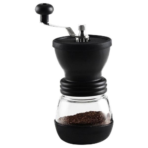 Manual Coffee Been Mill Stainless Steel Handle Coffee Grinder with Storage Glass Jar LS