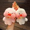 Charming Duck Plush Keyring Fluffy Pp Cotton Stuffed Animal Bag Ornament 12cm
