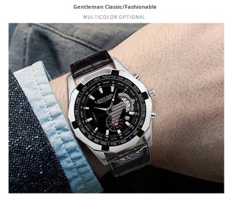 Hot-Selling Waterproof Luminous Stainless Steel Strap Men's Watch Calendar Large 45mm Dial