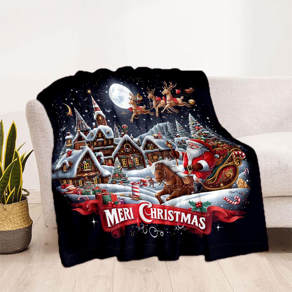 Merry Christmas Santa Claus Blankets are suitable for living rooms, bedrooms, camping, and other places, making them an ideal choice for gifts.