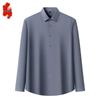 Men's Ice Silk Stretch Wrinkle-Free Long Sleeve Business Casual Shirt