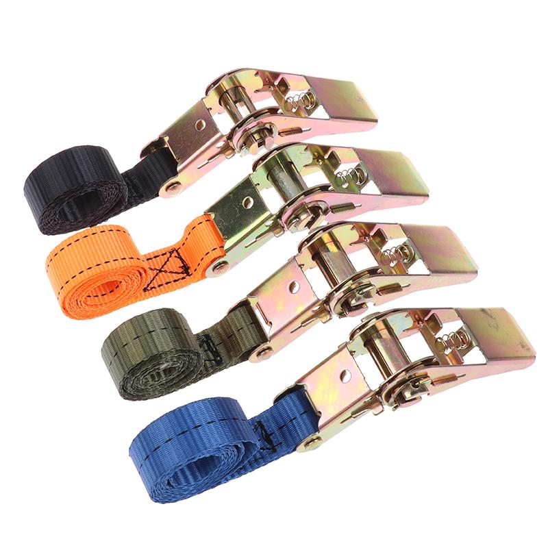 1M Cargo Ratchet Strap With Metal Buckle Adjustable Secure Tie-Down Tensioner Freight Car Fixed Tightener Rope For Luggage Goods