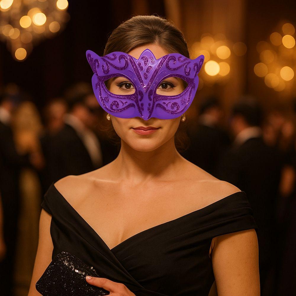 Plastic Glitter Mask Half Face Mask Venice Mask Personality Halloween Masks  Women