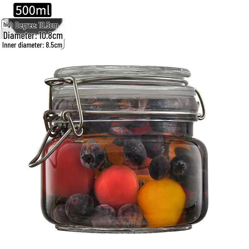 Large Thickened Sealed Glass Storage Jar for Pickling, Grains, and Cereals