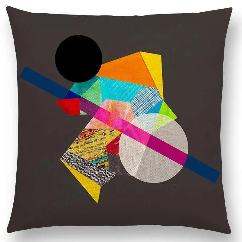 

Geometric Color Blocks Decorative Letters Collage Colorful Art Rich Emotion Abstract Prints Cushion Cover Sofa Throw Pillow Case 66x66cm