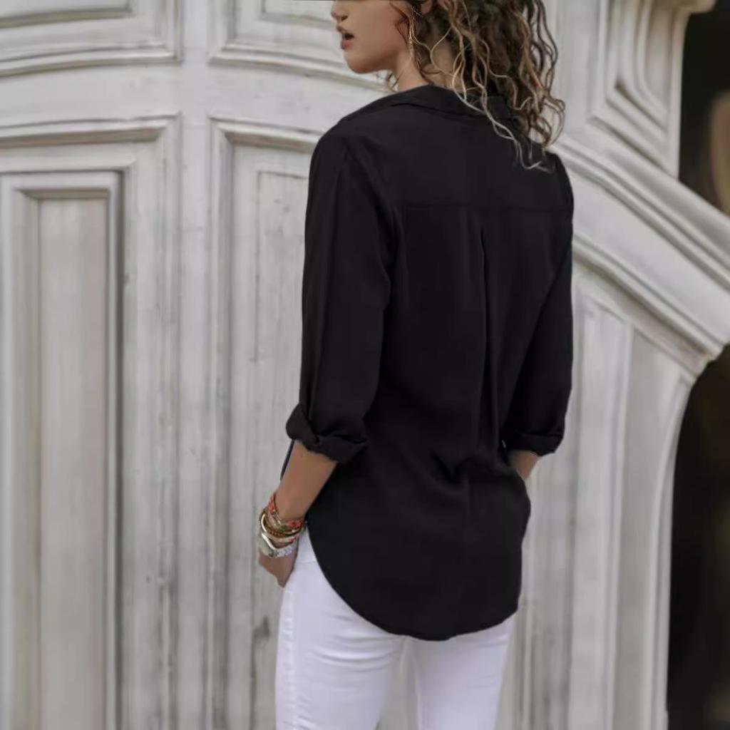 Women's Slim Fit Long Sleeve Professional Blouse - Business Formal Summer Top