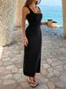 European Square Neck Slim Fit Solid Color Dress - Women's Spring/Summer 2026 Collection