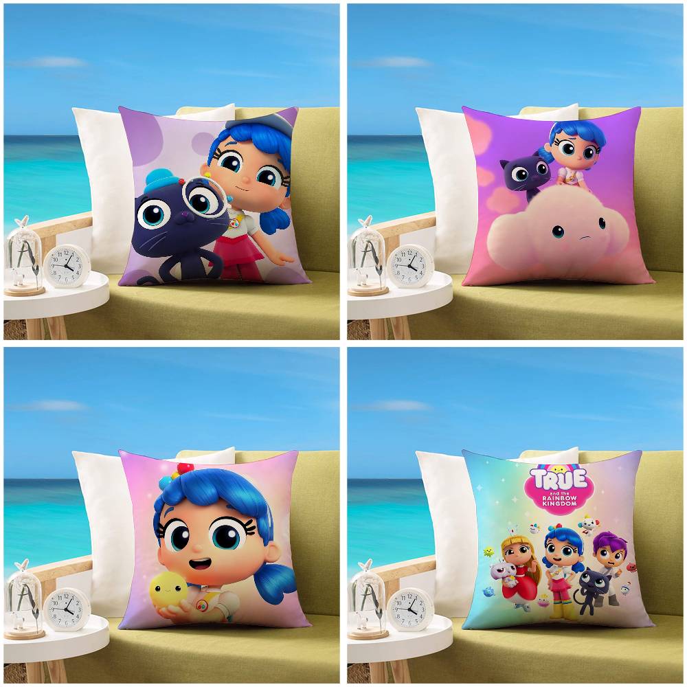 TTrue And The Rainbow KingdomS Pillow Case Sofa And Room Decorative Cushion Covers Dustproof And Miteproof Invisible Zipper