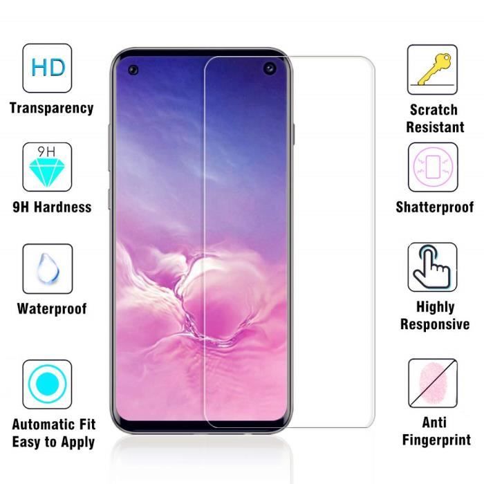 [2-Pièces] Verre trempé pour Samsung Galaxy S10e, 9H Dureté, sans Bulles, Anti-Rayures, Ultra Clair Protection Film pour Samsung S10
