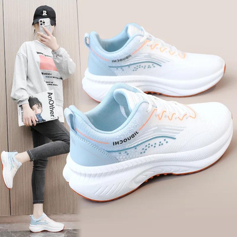 Fashion Running Sneakers For Woman Summer New Breathable Wear-resistant Trainers Fashion Tennis Shoe Anti-slip Thick Hiking Sports Shoes