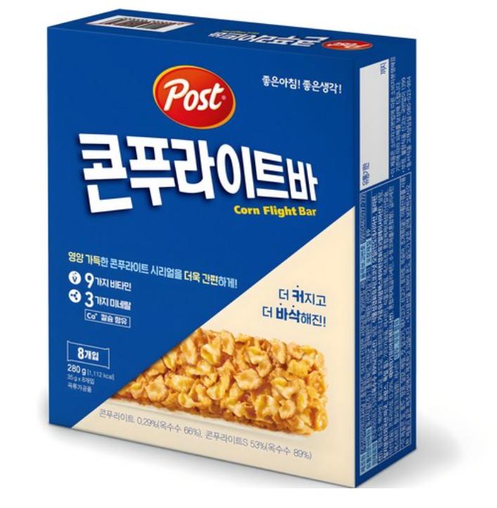 Post Corn Flight Bar 8pcs 280g – Crunchy Korean Cereal Snack Bar