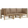 VidaXL Garden Lounge Set 3 Pcs with Taupe Cushions Bamboo 3155119