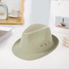 Hemming Wide Brim Breathable Holes Folding Jazz Hat Mid-aged Men Outdoor Sun Hat Fashion Accessories