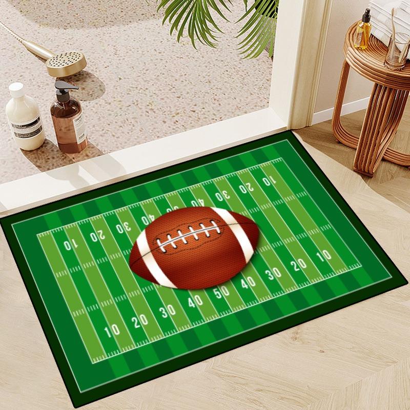 

Super Bowl Themed NFL Rugs Non-Slip Machine Washable Floor Mats for Entryways and Holiday Decor Celebrate The Football Spirit 40x60cm