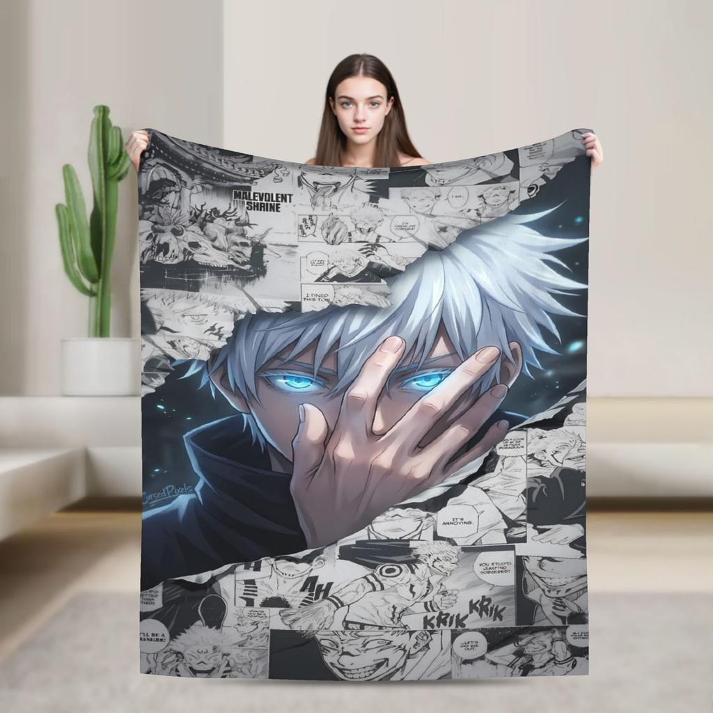 Nobara Kugisaki Flannel Blankets J-Jujutsus K-Kaisens Warm Throw Blanket For Home Decor Picnic Fluffy Bedspread Sofa Bed Cover
