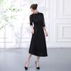 Black Aodai national style new Chinese long-sleeved cheongsam improved young women's high-end retro dress spring and summer