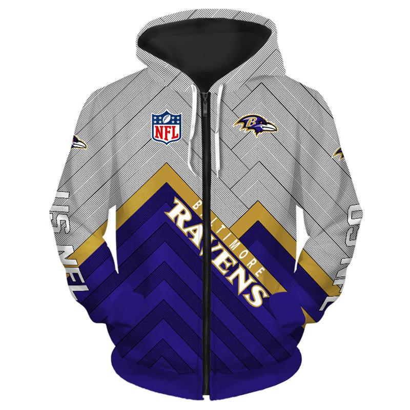 Europäischer und amerikanischer Herren- und Damen-Pullover mit Digitaldruck NFL-Fußball durchgehender Reißverschluss Kapuzenpullover, Strickjacke