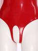 Sexy Womens Cutout Faux Leather Bodysuit Halter Neck Backless Lingerie One Piece Teddy Costume