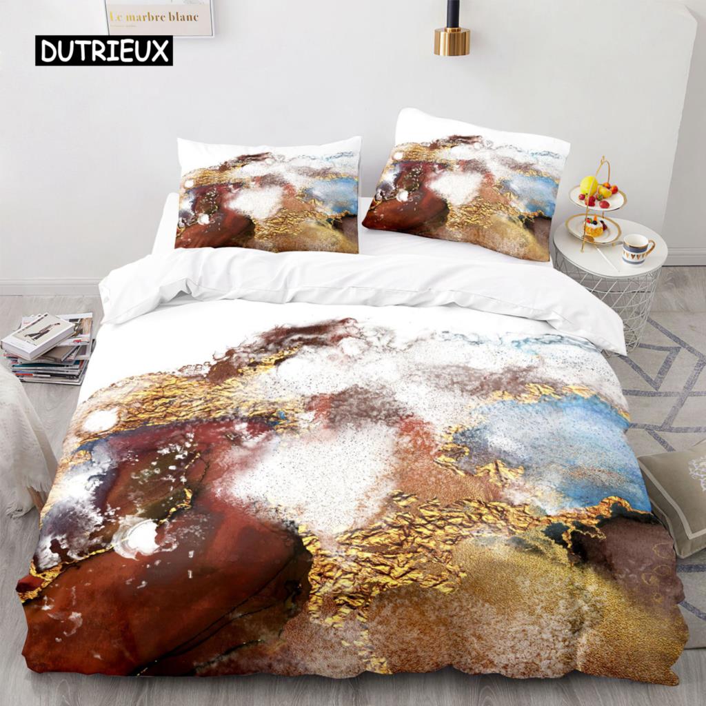 

Мраморный пододеяльник, комплект из микрофибры, зеленый, черный, золотой, абстрактный узор, пододеяльник для девочки, женщины, двуспальный, размер Queen, размер King, покрывало EU single(135x200cm)