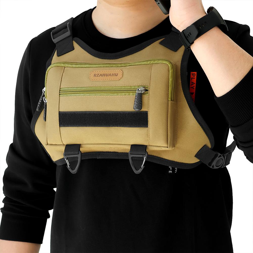 Front Chest Pack Adjustable Strap Fashion Sport Backpack Large Capacity Streetwear Chest Bag for Running Travel