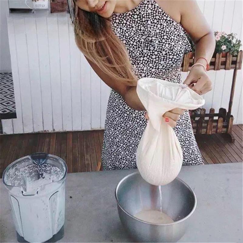 1pc Nylon Mesh Filter Bag Cheese Tea Milk Strainer Reusable Coffee Brewing Starter Filter Kitchen Tools Gadgets Colanders