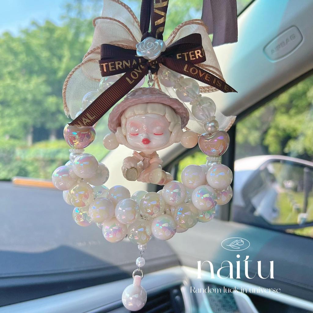 Bubble Temp Bow Decoration: Handmade High-End Car Mirror Ornament Gift