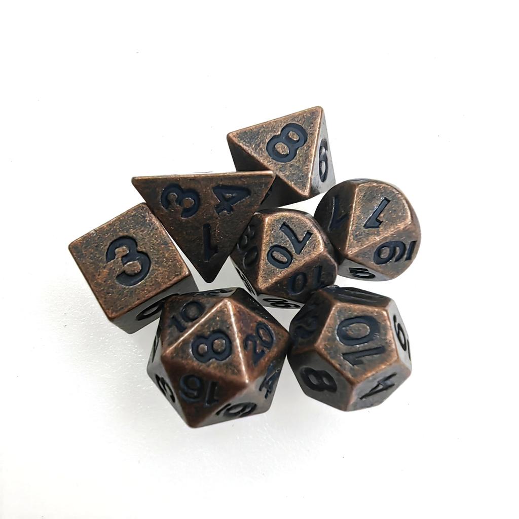Mini Retro Style Metal Dice RPG Board Game Accessories Board Game Role-Playing Polyhedral Dice Game Gift