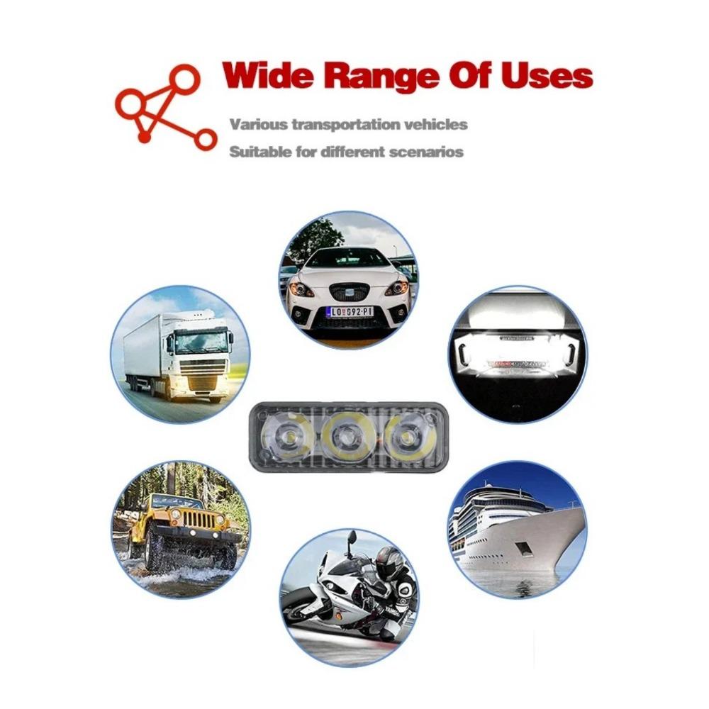 3 LED Daytime Running Light Waterproof IP67 Car Motorcycle DRL Constant/Flash