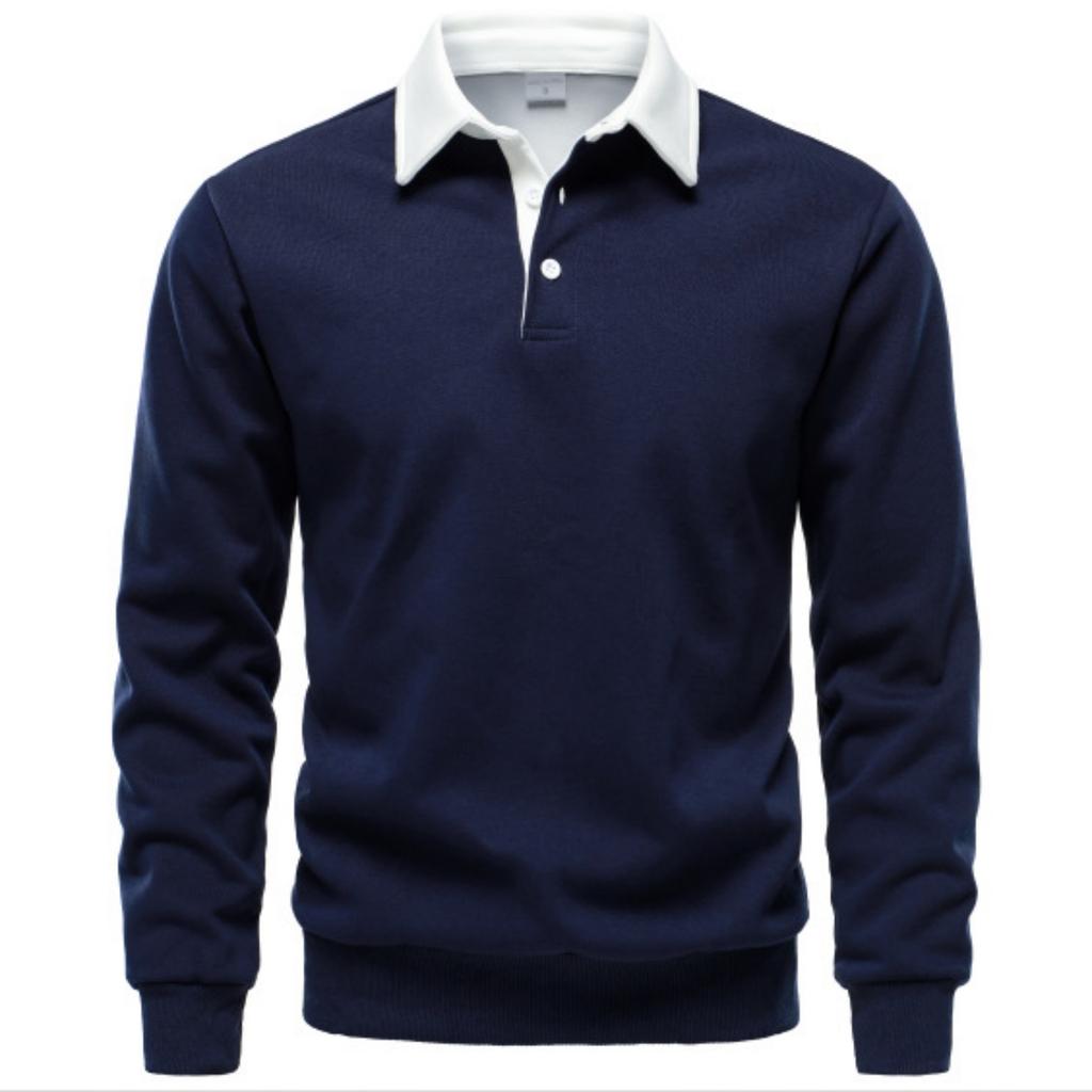 Męska koszula casualowa z klapą w jednolitym kolorze, wszechstronna, z długim rękawem, męska bluza z kapturem z grubej bawełny