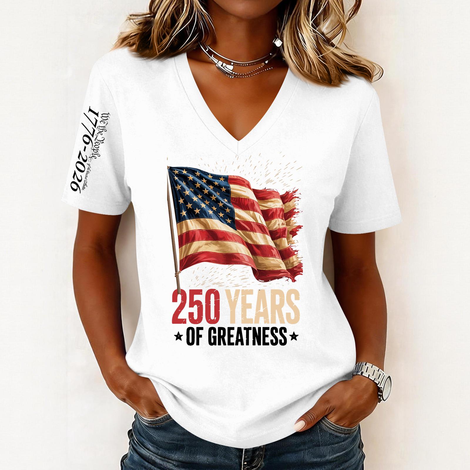 

Women s Fashion Casual Short-Sleeve Printed V-Neck Pullover Top XL білий