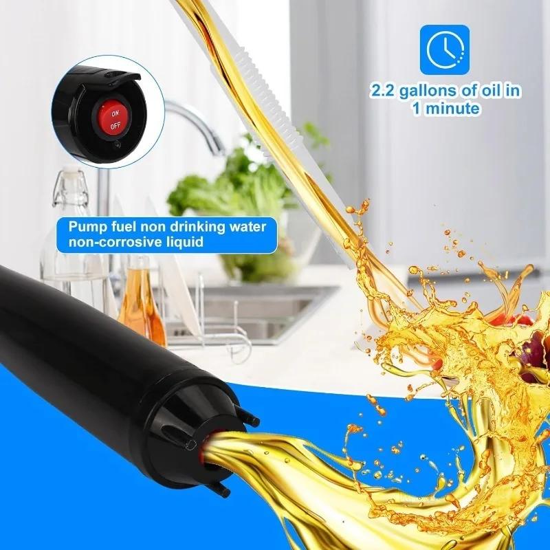 Elektrische Ölpumpe Siphon Flüssigkeitstransferpumpe Batteriebetrieben mit Durchflussregeldüse Tragbarer Auto-Siphon Benzin Kraftstoffwerkzeuge