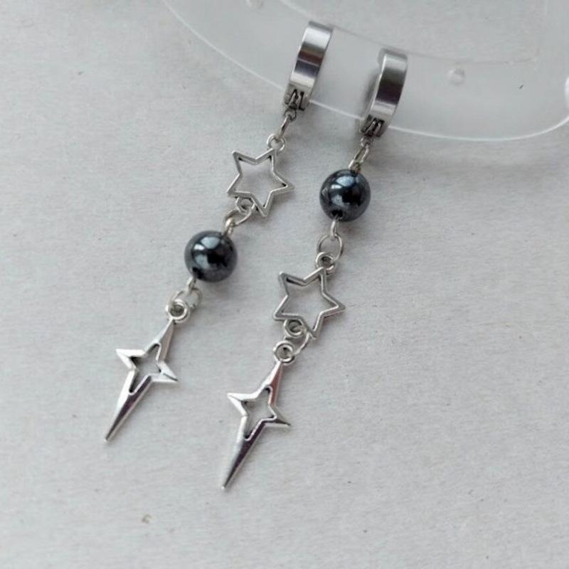 Polaris Silver Starry Sky Earrings - Gothic Millennium Style
