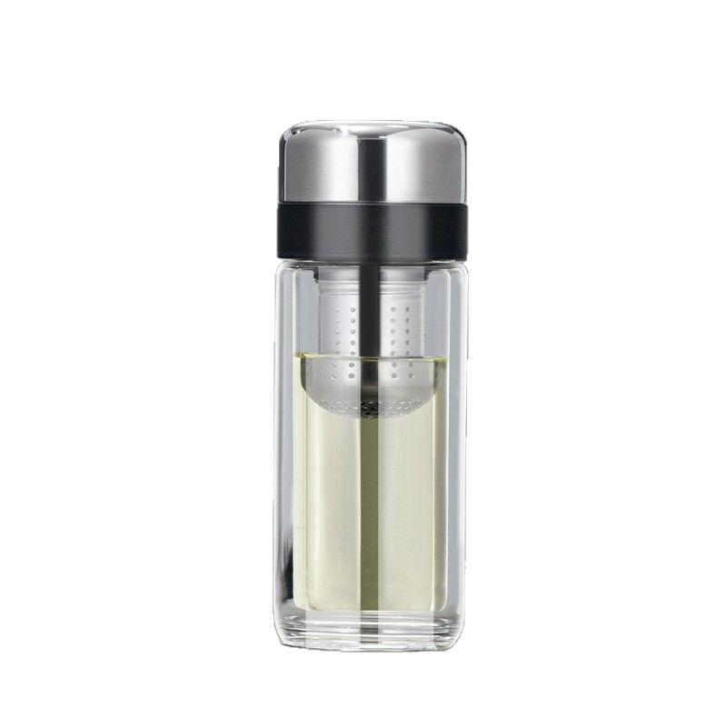 Op maat gemaakte Dubbelwandige Glazen Thee Thermosfles met Logo & Waterafscheidingsfunctie