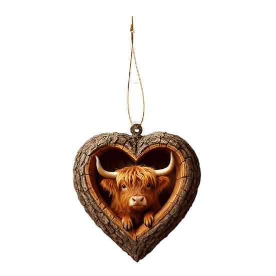 Forest Animal Christmas Ornaments 2D Acrylic Fox Eagle Birds Ornament Woodland Hanging Pendant for Xmas Tree Home Party Decor