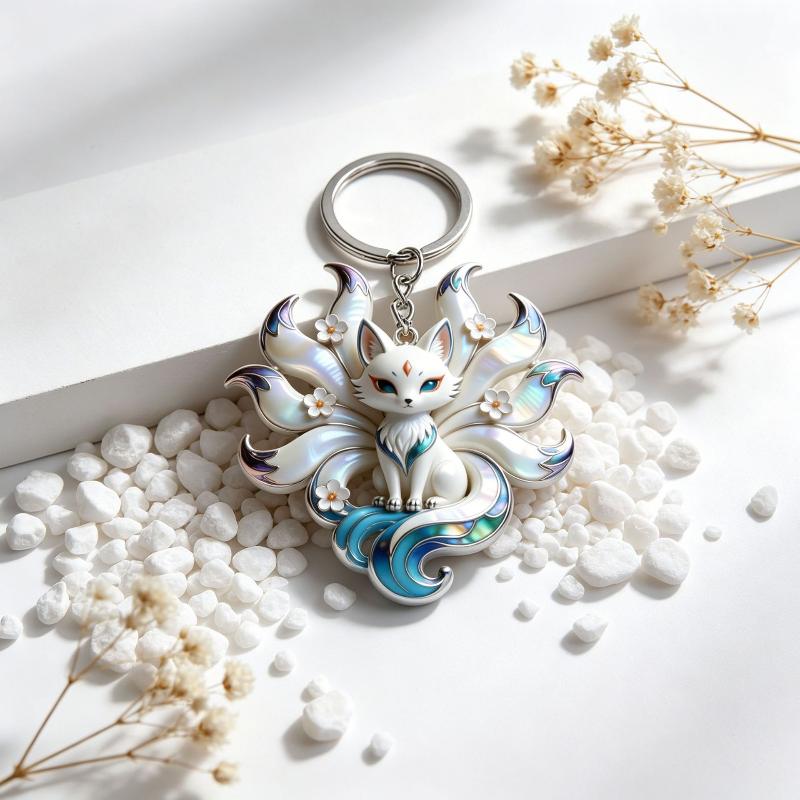 Nine-tailed Fox Enamel Pendant 1/3Pcs Multifunctional Necklace Phone Bag Charm Cute Jewelry for Friends Daily Gifts