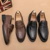 Men's British Business Casual Leather Slip-on Loafers - Winter Youth Hairstylist Formal Shoes