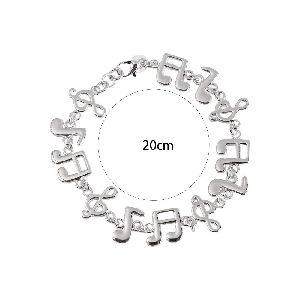 Adjustable Silver Bangle Aesthetic Eight Note Hand Chain Beautiful Music Note Bracelet  Girl