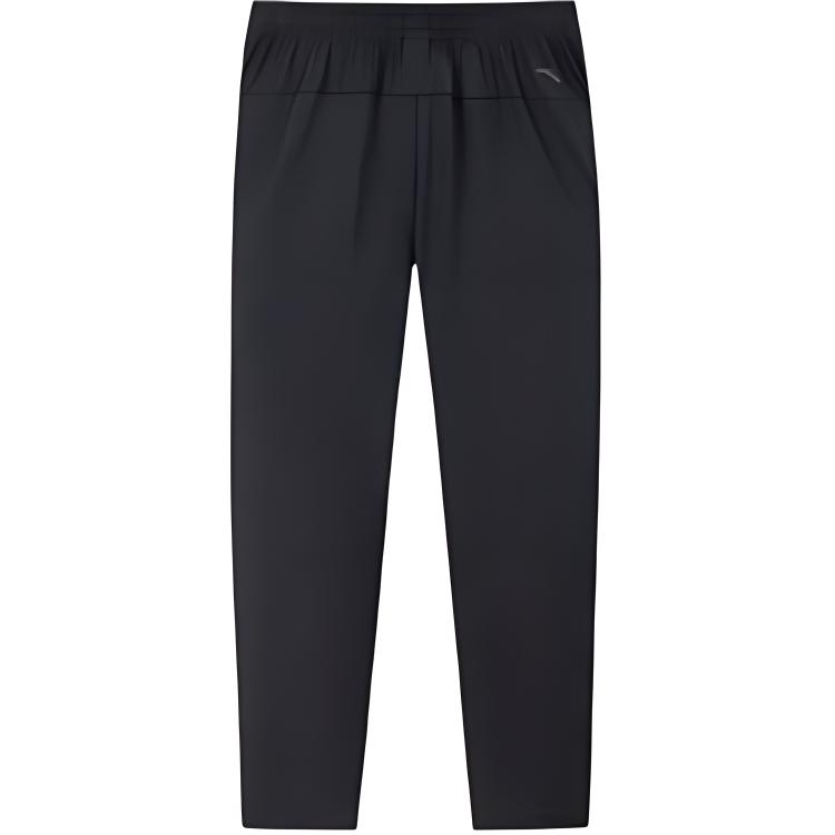 Anta Casual Simple Solid Color Straight Leg Elastic Knitted Sports Pants Men bottoms Black 152421337-1