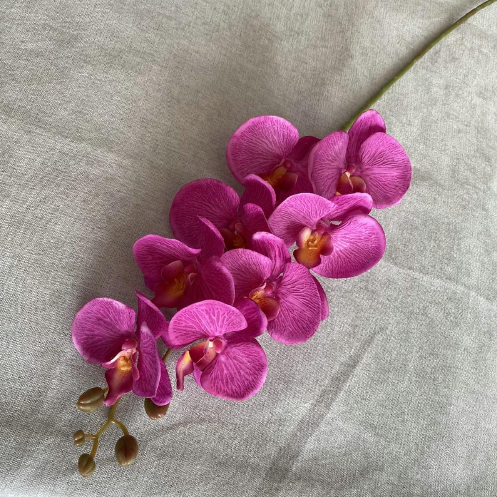 8-Head Arrangement Artificial Butterfly Orchid Velvet Texture Fake Phalaenopsis Wedding Hall